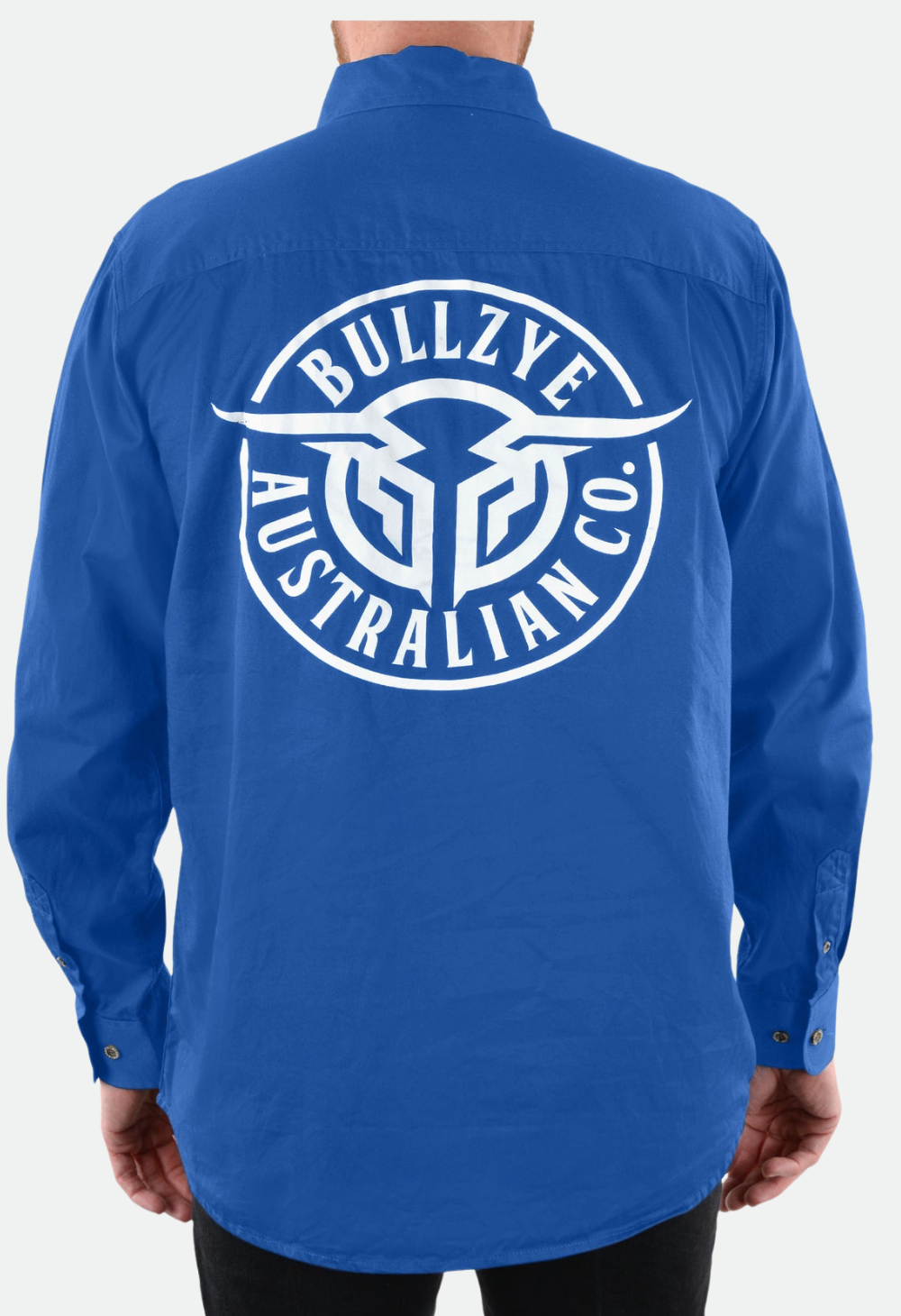 Bullzye Men's Half Placket Work Shirt - Cobalt