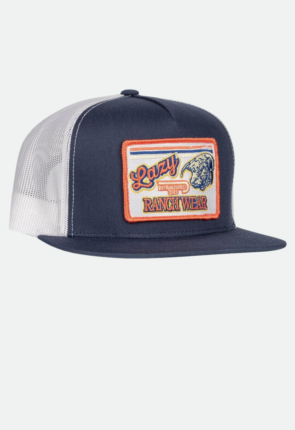 Lazy J Ranch Navy & White Retro Hereford Classic Five Panel Trucker Hat