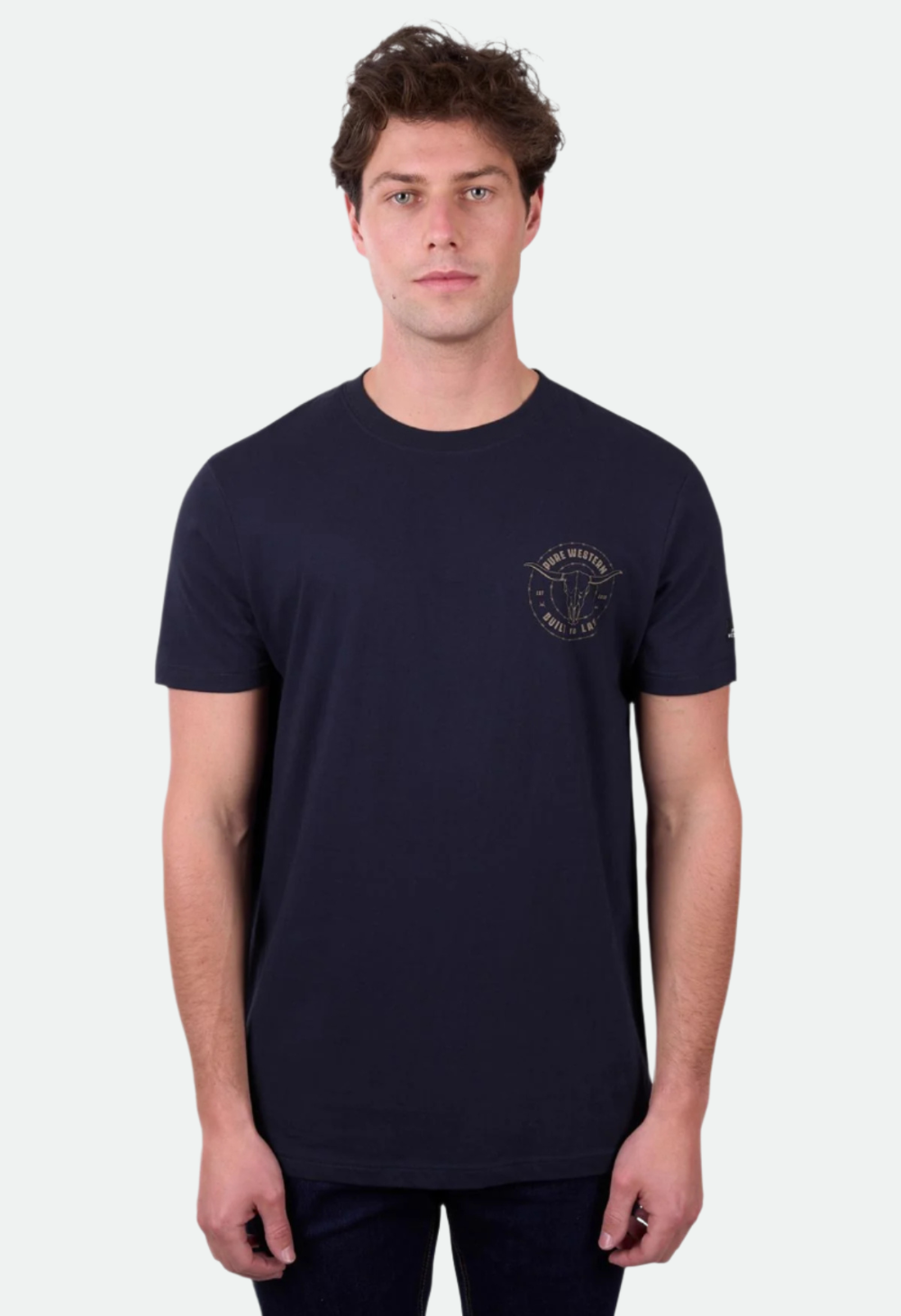 Pure Western Men’s Walker Short Sleeve Tee - Navy – No Exchanges or Refunds