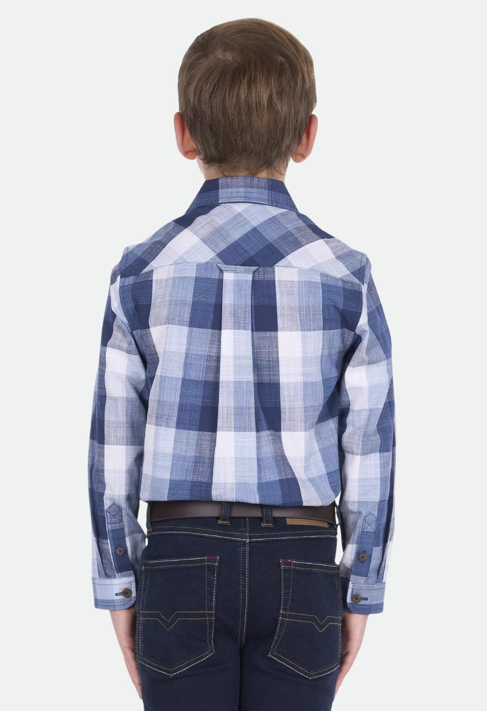 Thomas Cook Boys Oscar 2 Pocket Long Sleeve Shirt - Navy