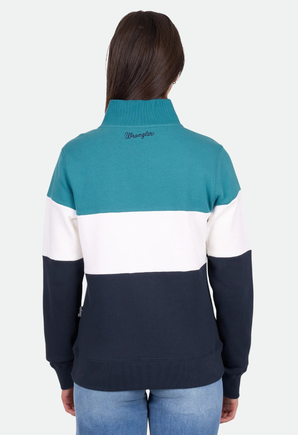 Wrangler Women’s Dana 1/4 Zip Pullover - Navy/Teal