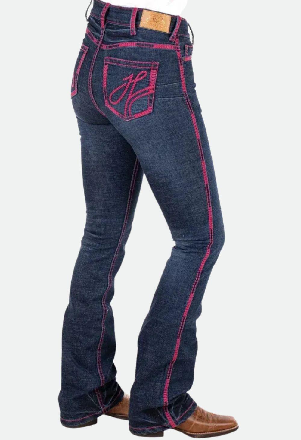 Hitchley & Harrow Ultra High Rise - "SR2241" Core Range Hot Pink Stitch Jean 32Leg
