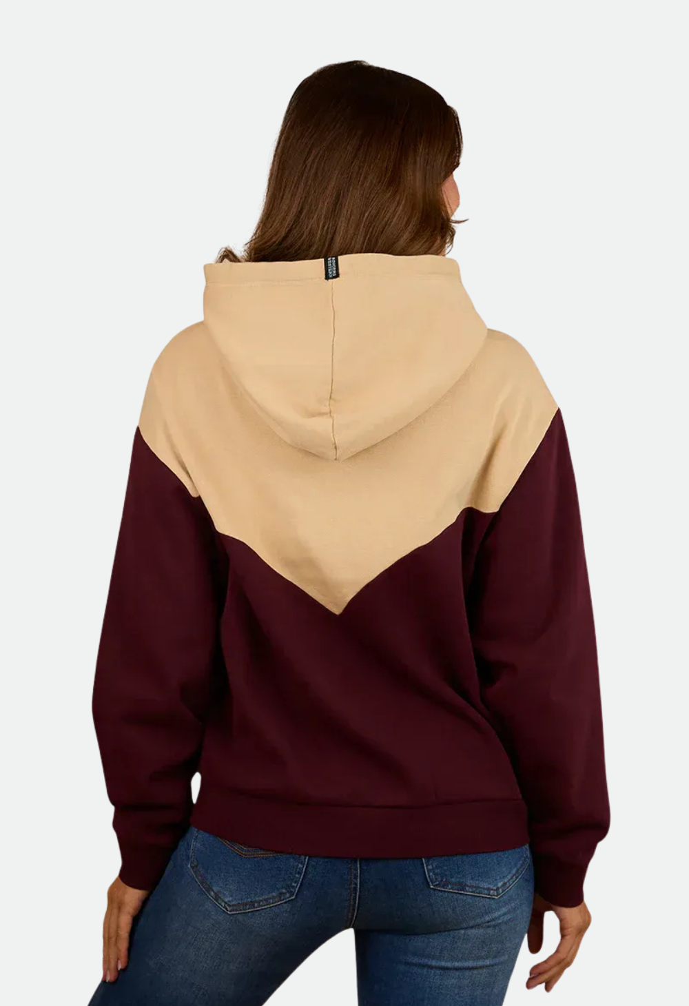 Ringers Western Women's Rosey Oversized Pullover Hoodie - Cabernet/Dark Sand