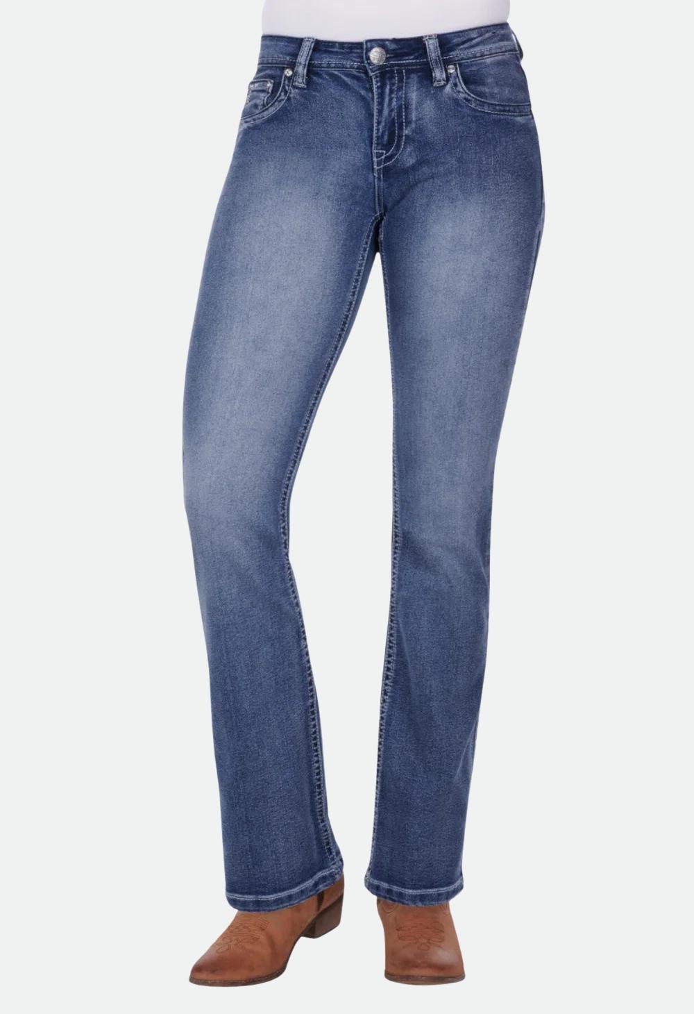 Pure Western Women's Steer Boot Cut Jean 32Leg