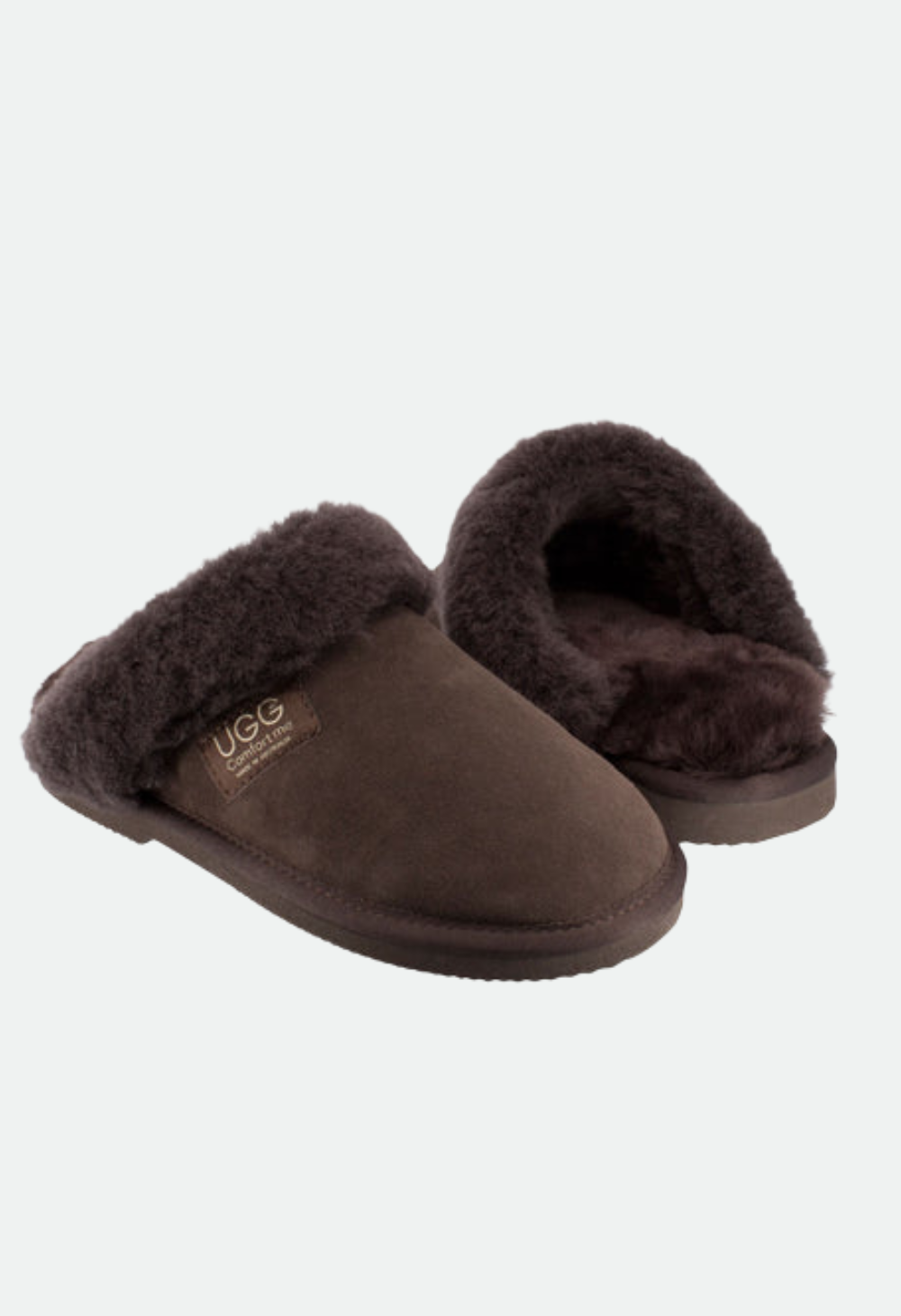 Comfort Me Women's/Unisex Fur Trim UGG Scuffs (Wombat)