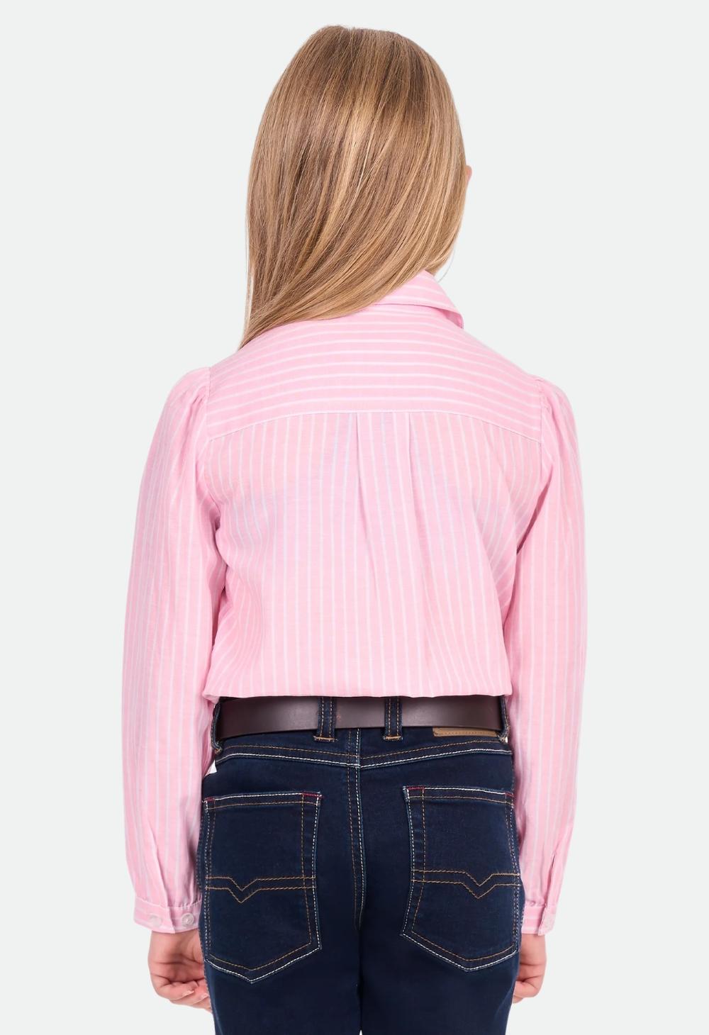 Thomas Cook Girls Myolie Long Sleeve Shirt - Rose Pink/White