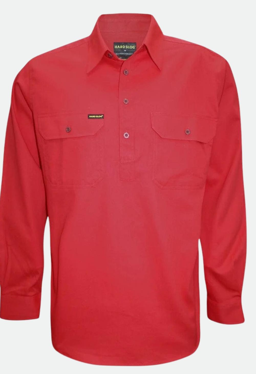 HARDSLOG MENS HALF PLACKET LIGHT COTTON SHIRT