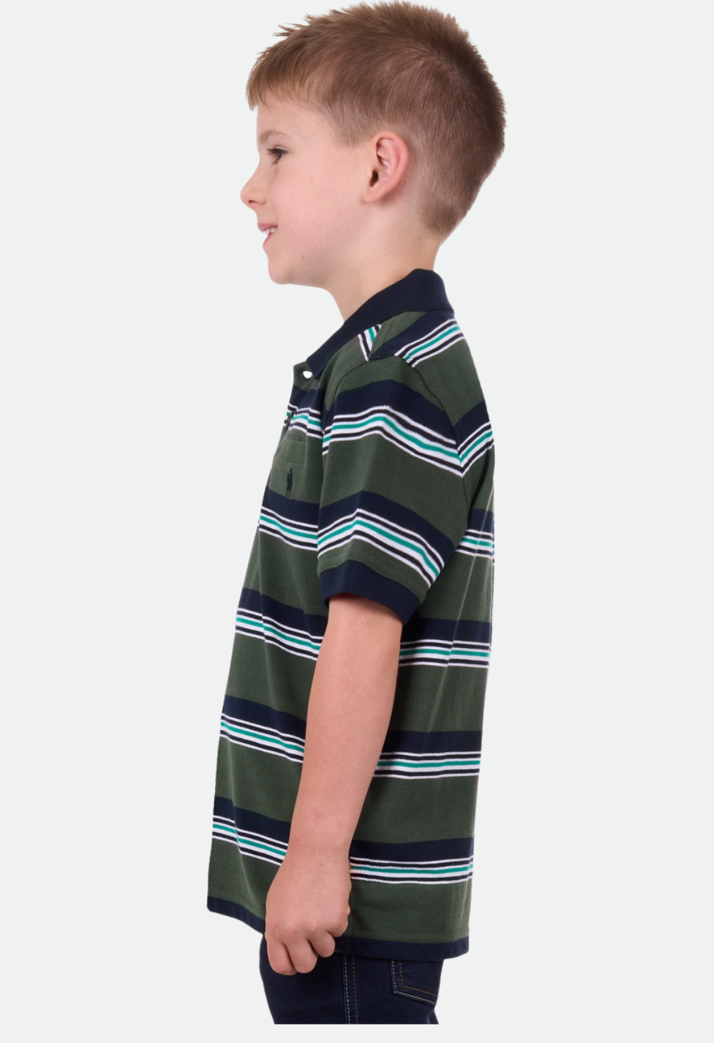 THOMAS COOK BOYS AXEL 1PKT S/S POLO (DARK GREEN/NAVY)