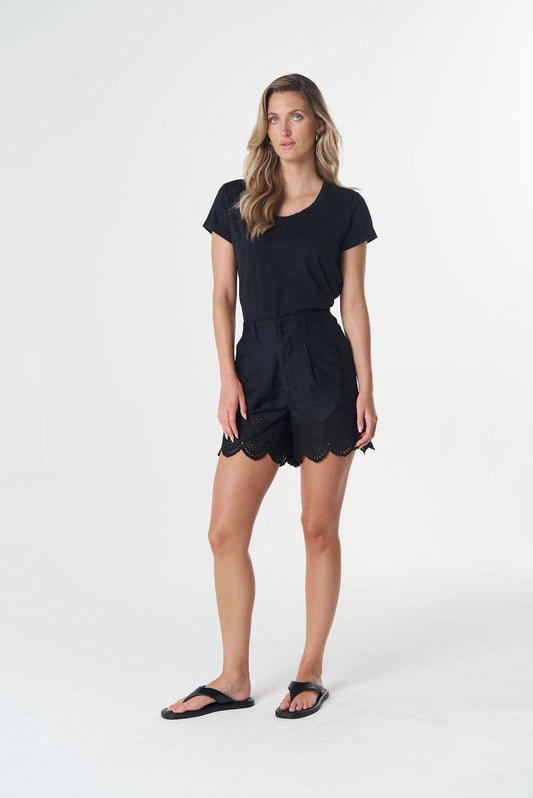 Goondiwindi Cotton Salt Embroidered Cotton Shorts - Dark Navy