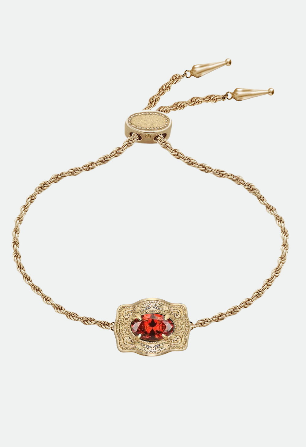 SpurWest Ultra Mini Belt Buckle Birthstone Bracelet - Gold