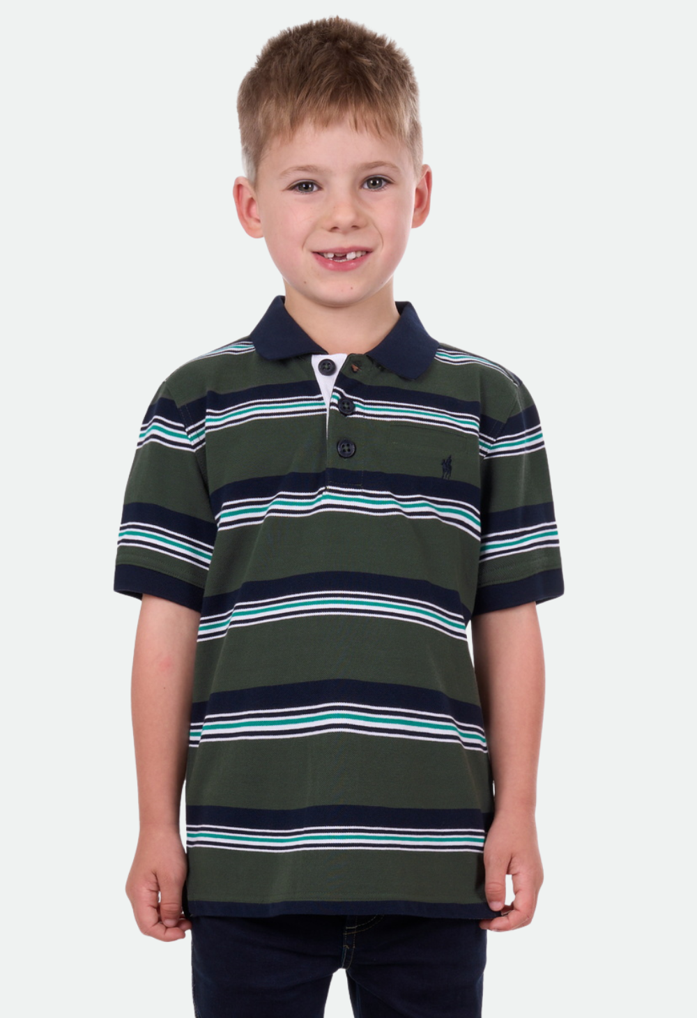 THOMAS COOK BOYS AXEL 1PKT S/S POLO (DARK GREEN/NAVY)