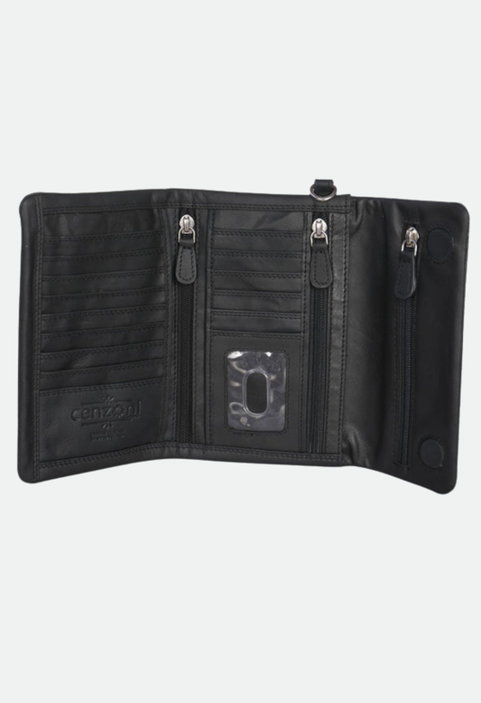 Cenzoni Hairon Ladies Wallet - ZHQOPTF01 BLK