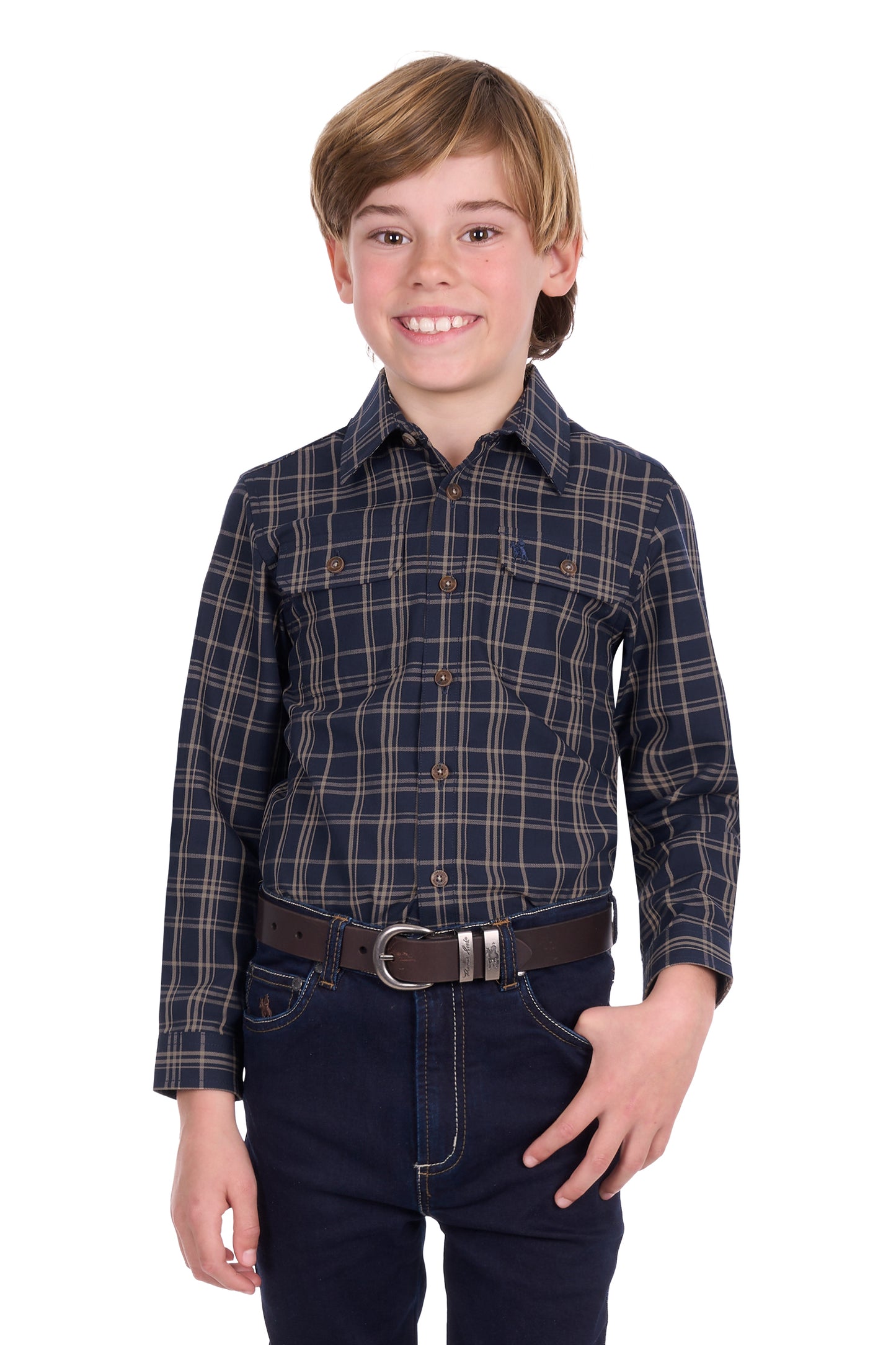 Thomas Cook Boy’s Adam Check 2-Pocket Long Sleeve Shirt