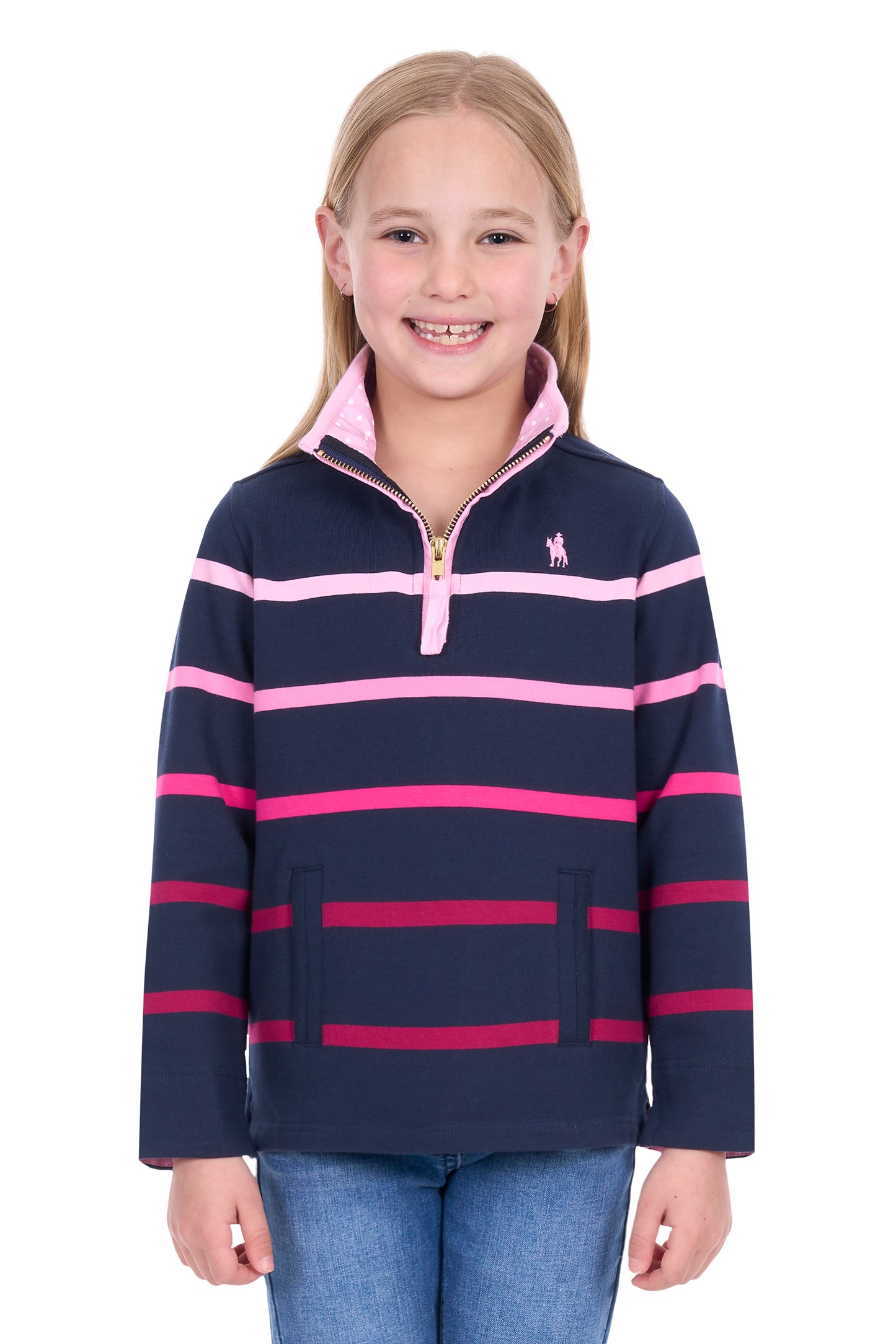 Thomas Cook Girl’s Gemma 1/4 Zip Stripe Rugby