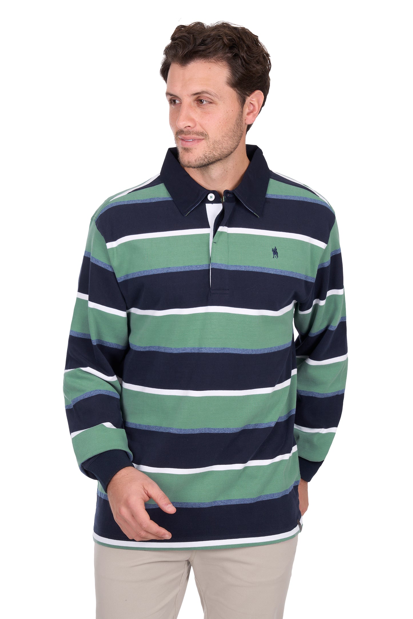 Thomas Cook Men’s Douglas Stripe Rugby – Navy/Sage