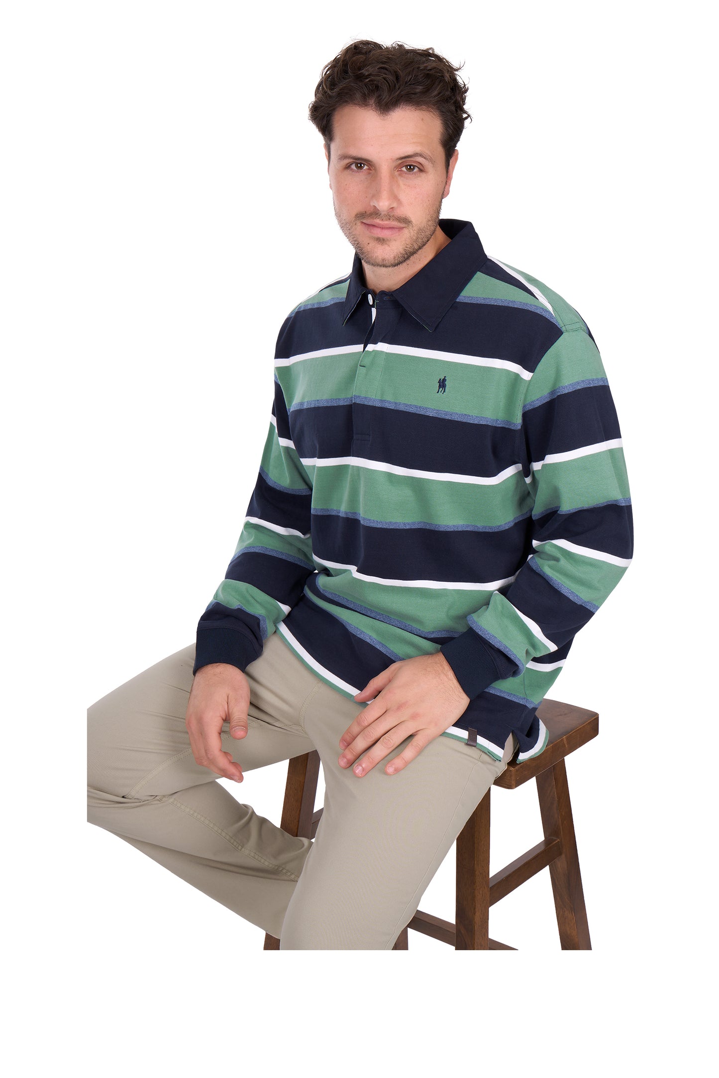 Thomas Cook Men’s Douglas Stripe Rugby – Navy/Sage