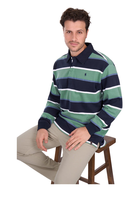 Thomas Cook Men’s Douglas Stripe Rugby – Navy/Sage
