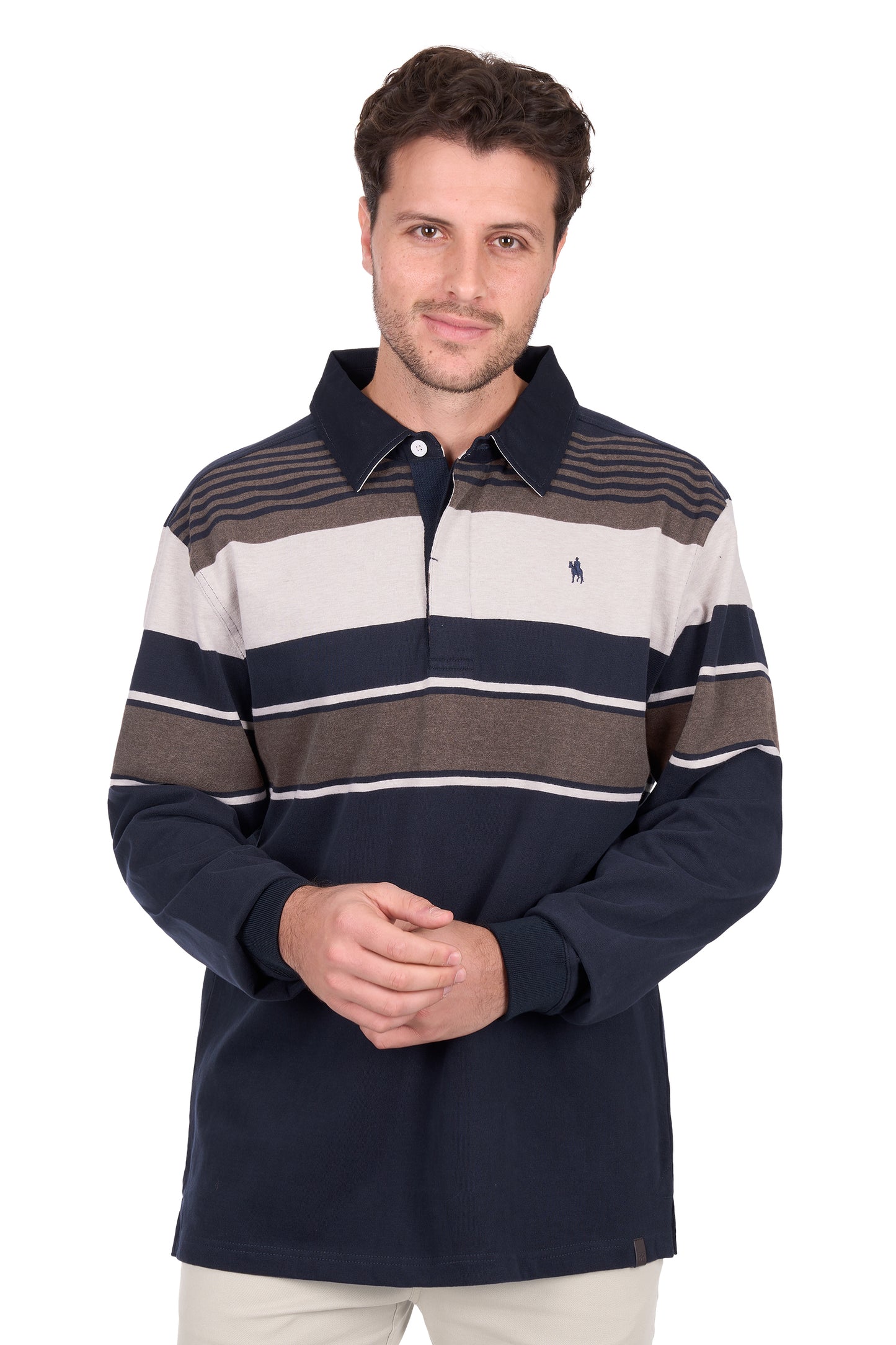 Thomas Cook Men’s Bryan Stripe Rugby - Navy Dark/Tan