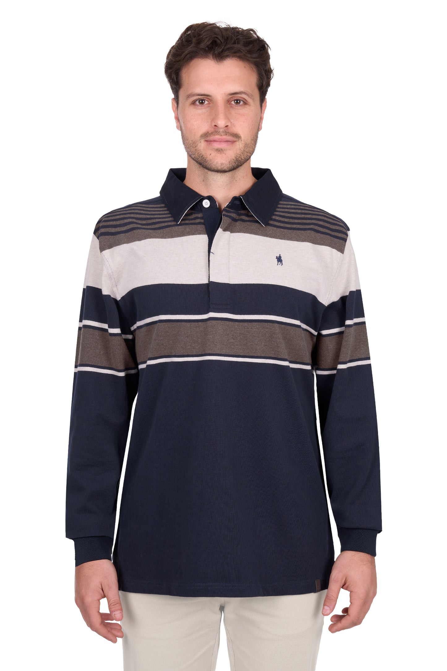 Thomas Cook Men’s Bryan Stripe Rugby - Navy Dark/Tan
