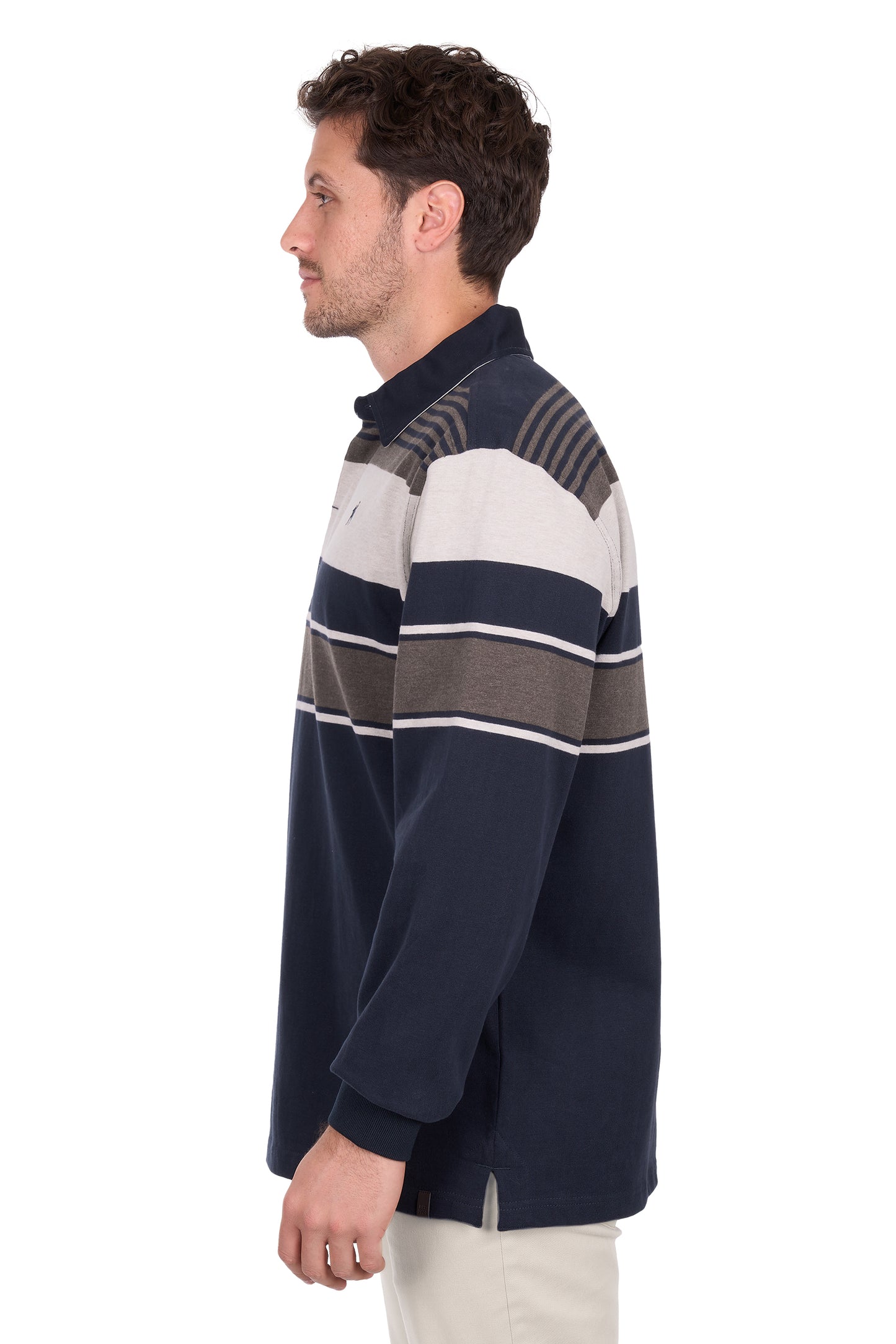 Thomas Cook Men’s Bryan Stripe Rugby - Navy Dark/Tan