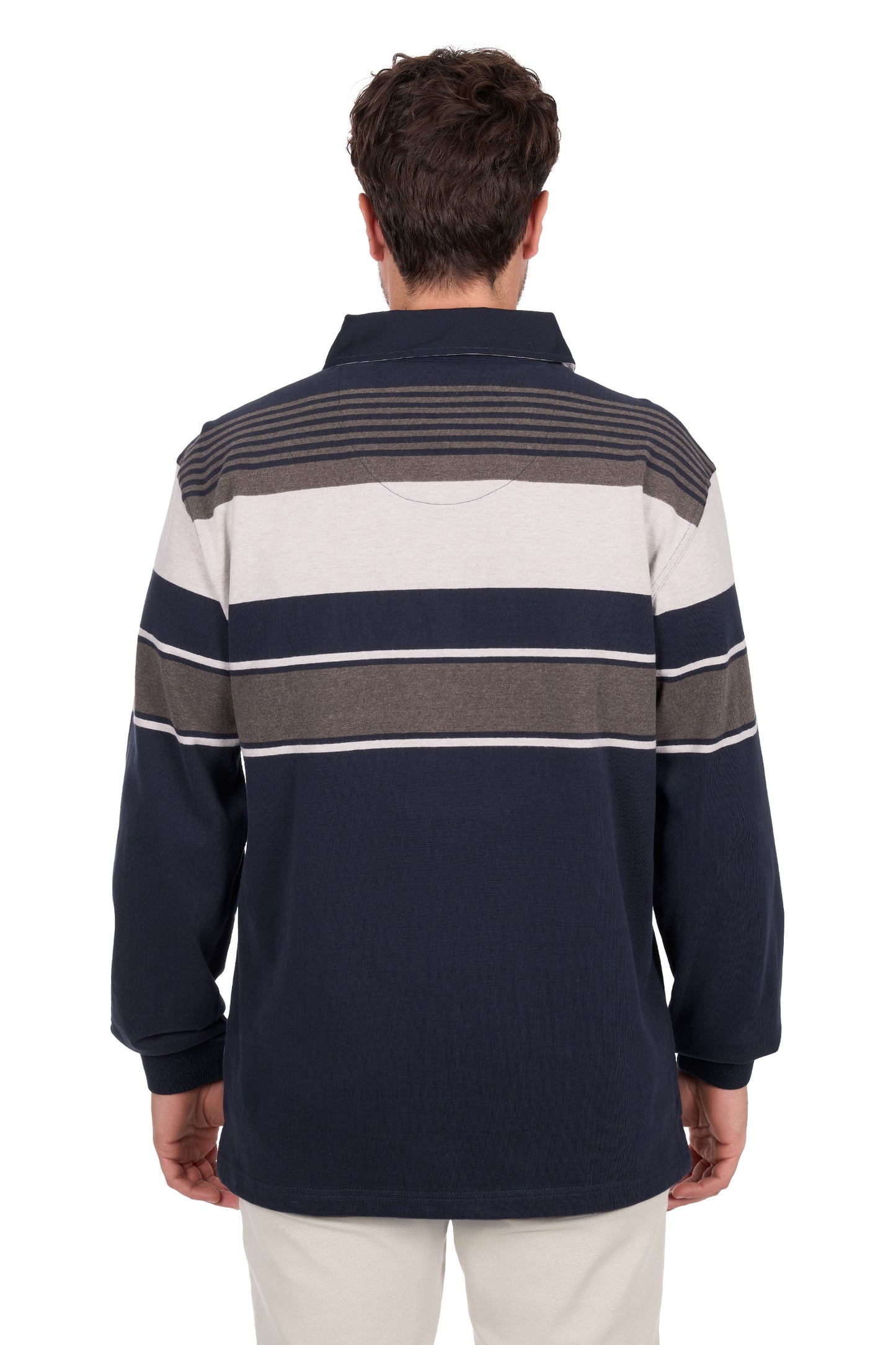 Thomas Cook Men’s Bryan Stripe Rugby - Navy Dark/Tan