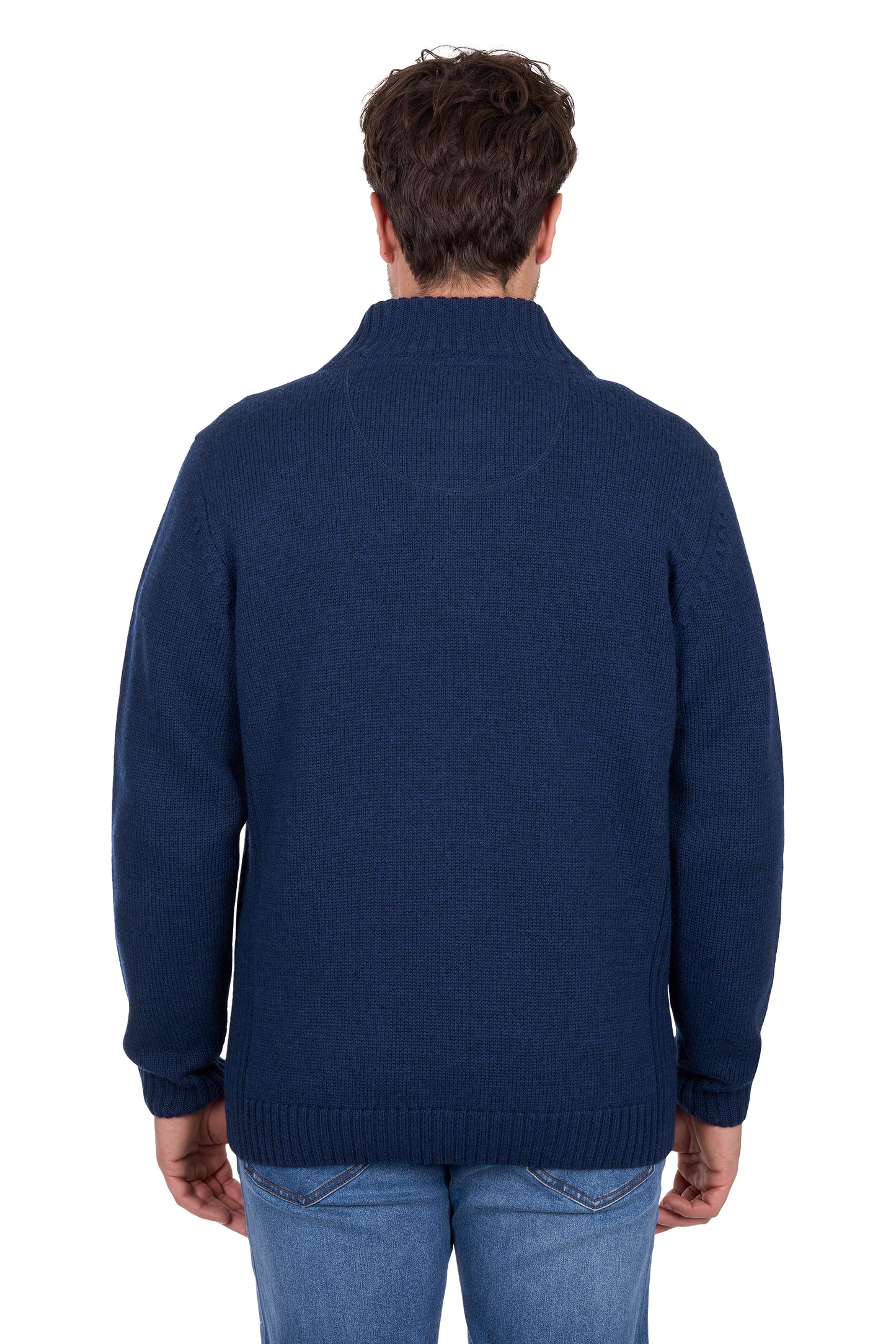 Thomas Cook Men’s Jesse Merino 1/4 Zip Knit Jumper - Blue Marle