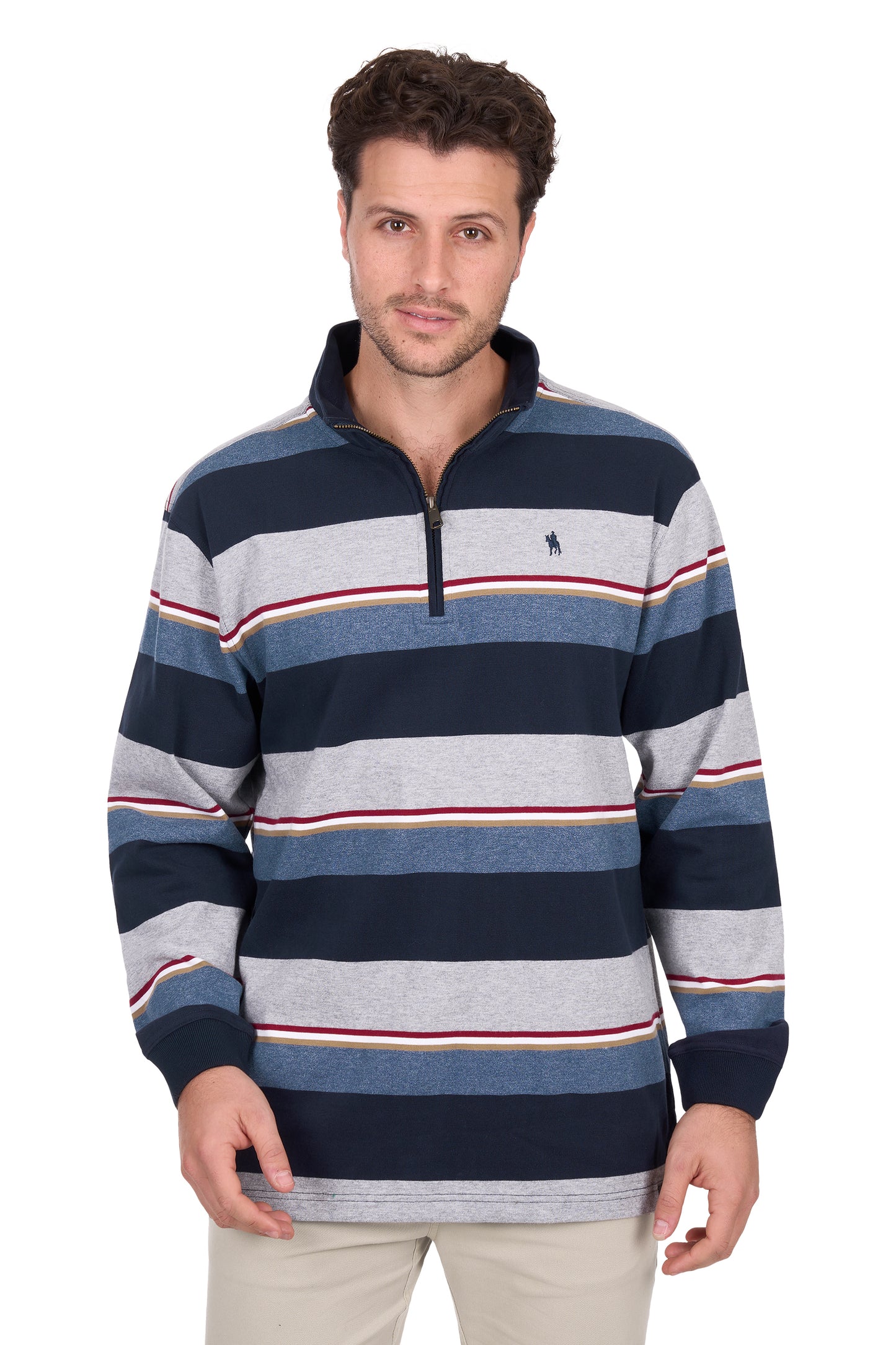 Thomas Cook – Men’s Nathan 1/4 Zip Stripe Rugby