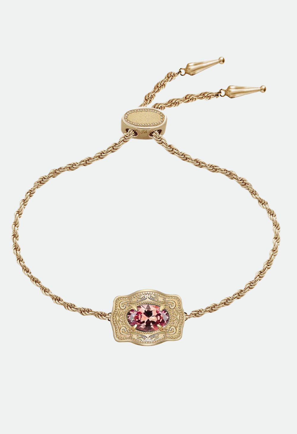 SpurWest Ultra Mini Belt Buckle Birthstone Bracelet - Gold