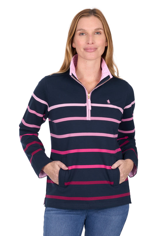 Thomas Cook Women's Gemma 1/4 Zip Stripe Rugby