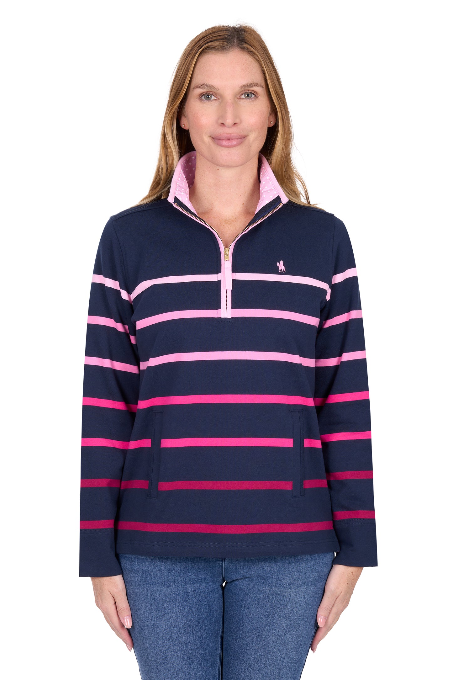 Thomas Cook Women's Gemma 1/4 Zip Stripe Rugby