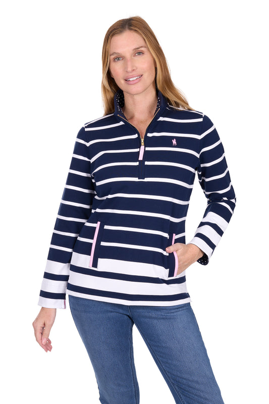 Thomas Cook Women's Ava 1/4 Zip Stripe Rugby