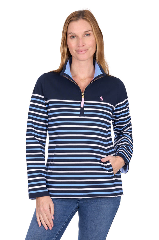 Thomas Cook Women's Lexi 1/4 Zip Stripe Rugby