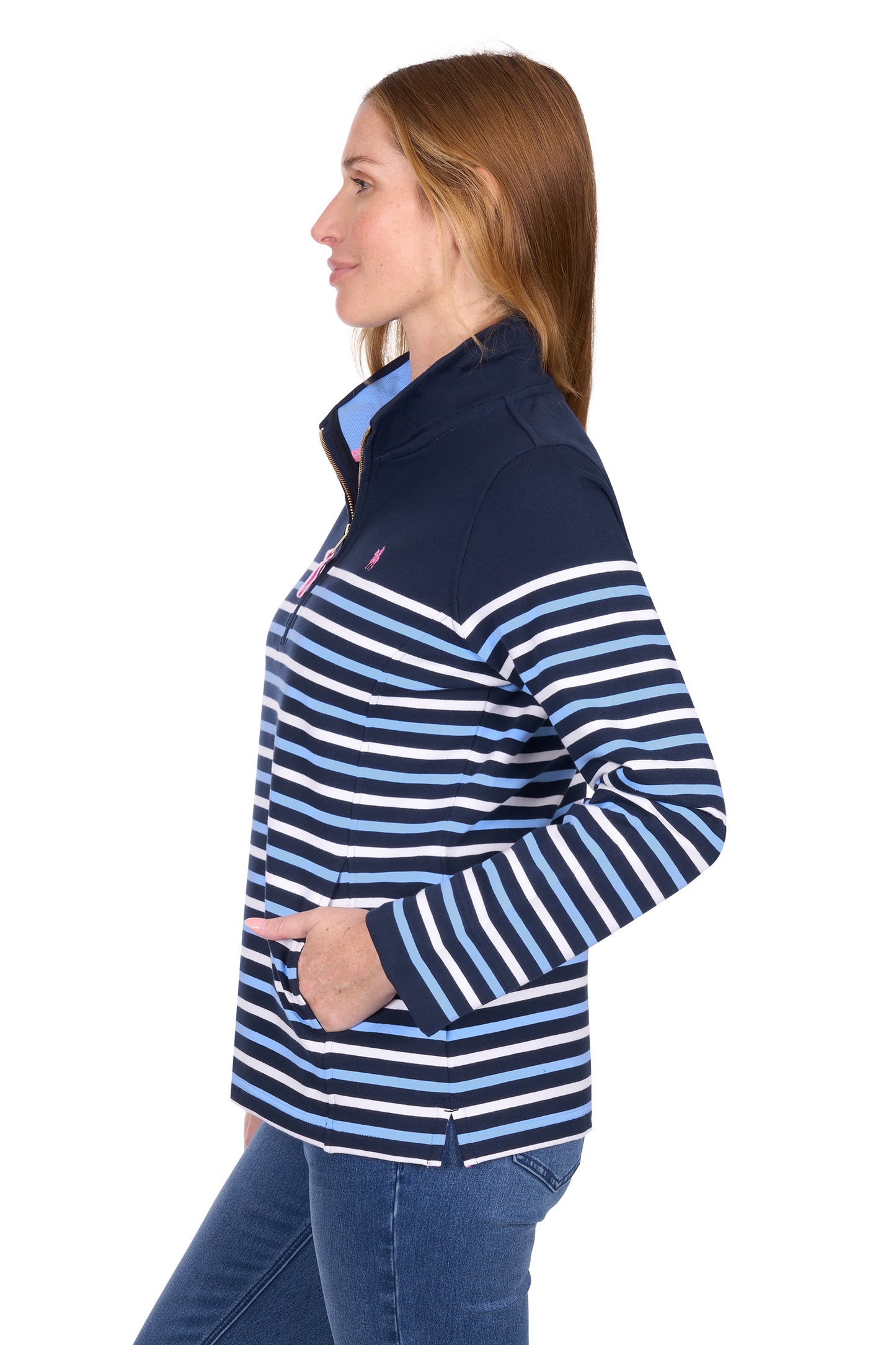 Thomas Cook Women's Lexi 1/4 Zip Stripe Rugby