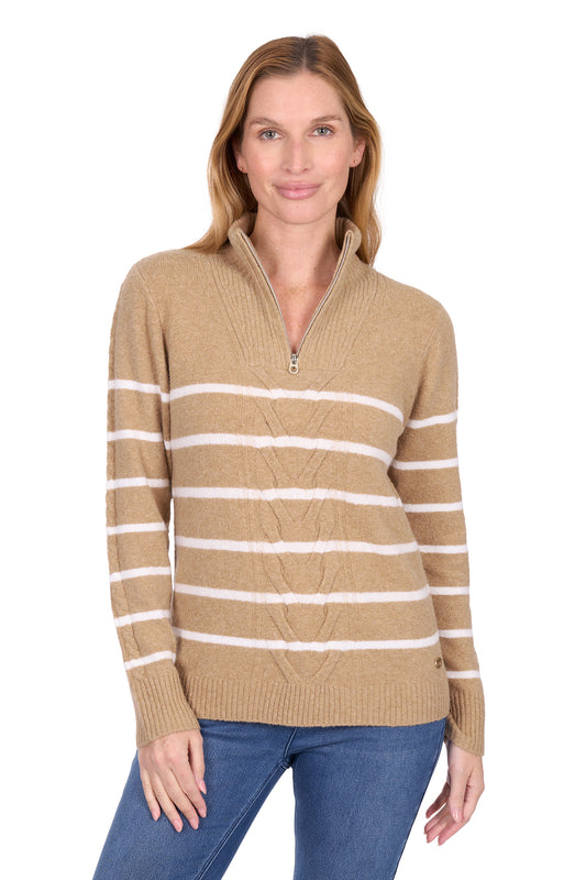 Thomas Cook Women’s Luna 1/4 Zip Stripe Knit Jumper