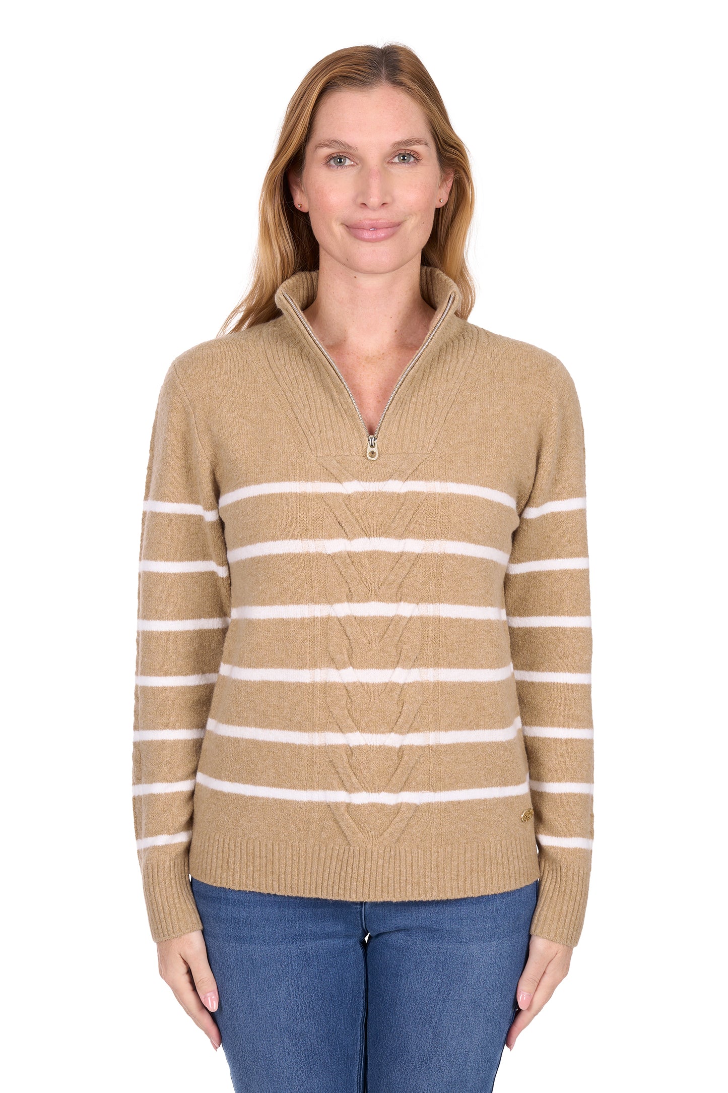 Thomas Cook Women’s Luna 1/4 Zip Stripe Knit Jumper