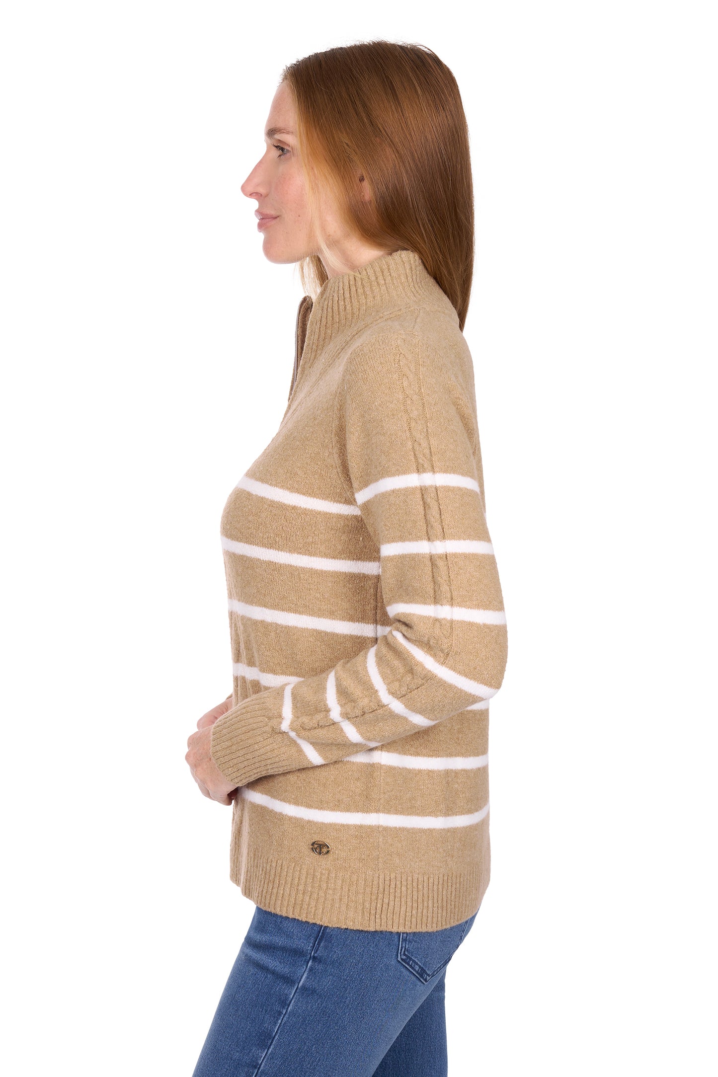 Thomas Cook Women’s Luna 1/4 Zip Stripe Knit Jumper