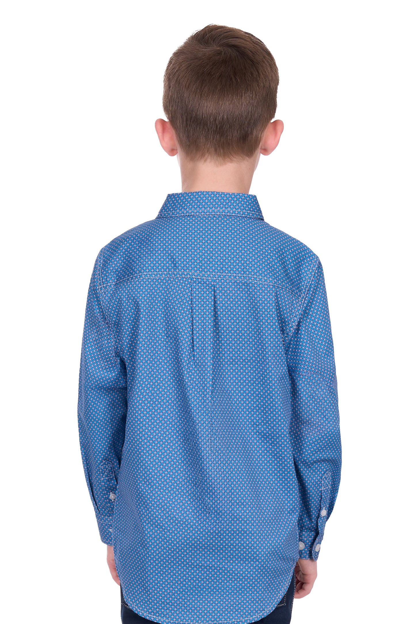 Hard Slog Kid’s Holden Half Placket Long Sleeve Shirt – Navy/Blue