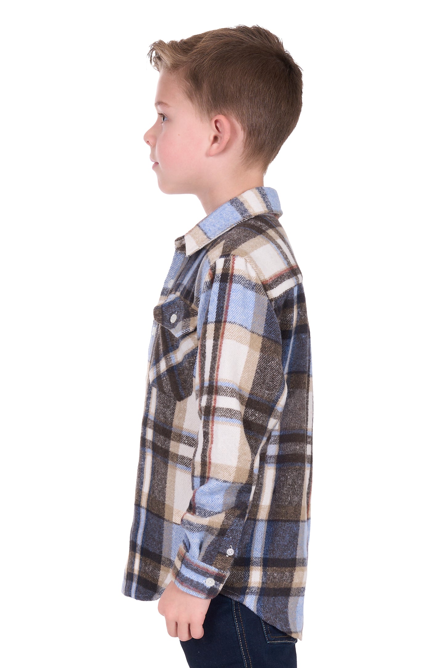 Hard Slog Boy’s Victor Thermal Long Sleeve Shirt – Tan/Light Blue