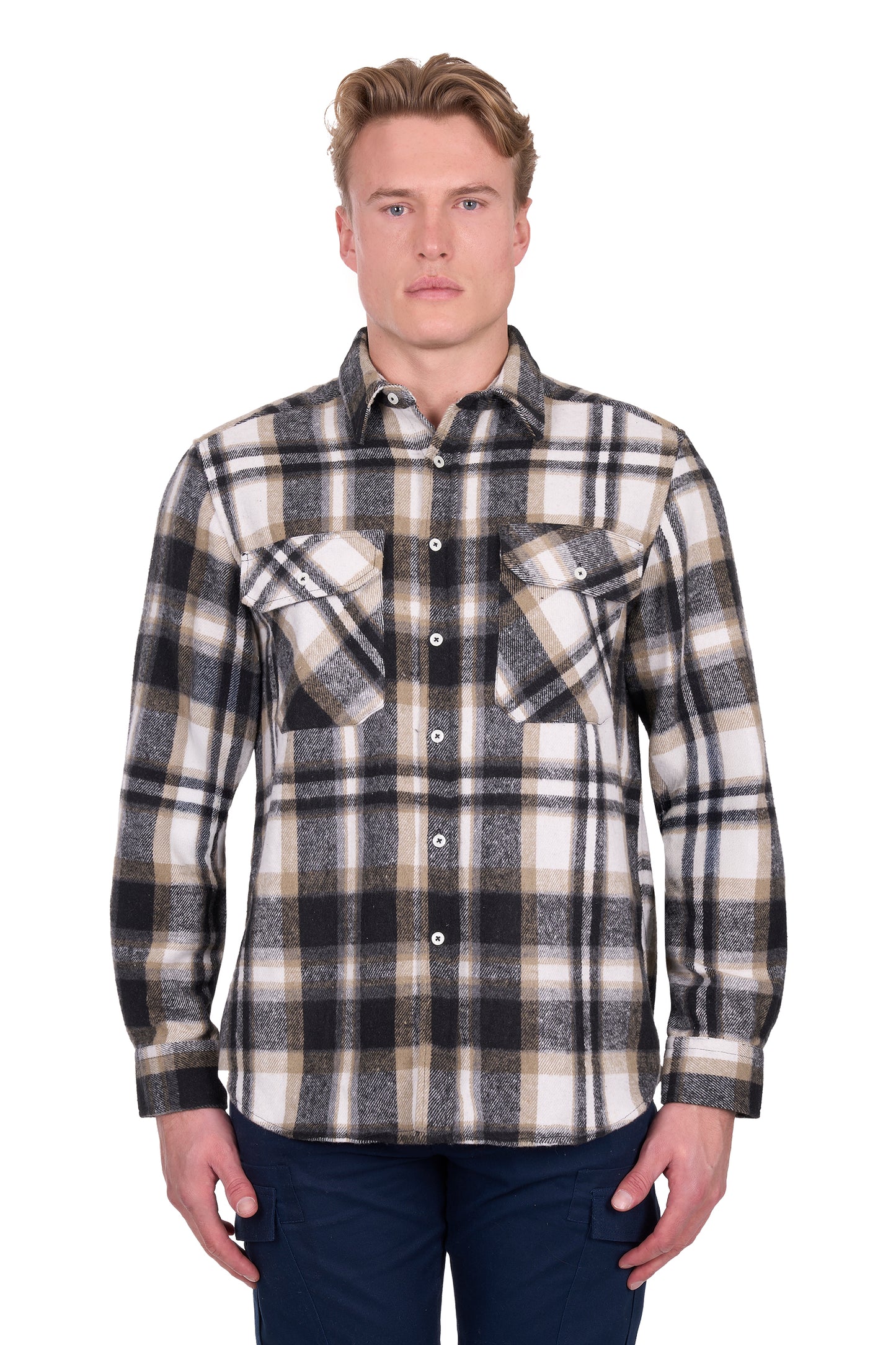 Hard Slog Men’s King Thermal Long Sleeve Shirt - Black/Tan