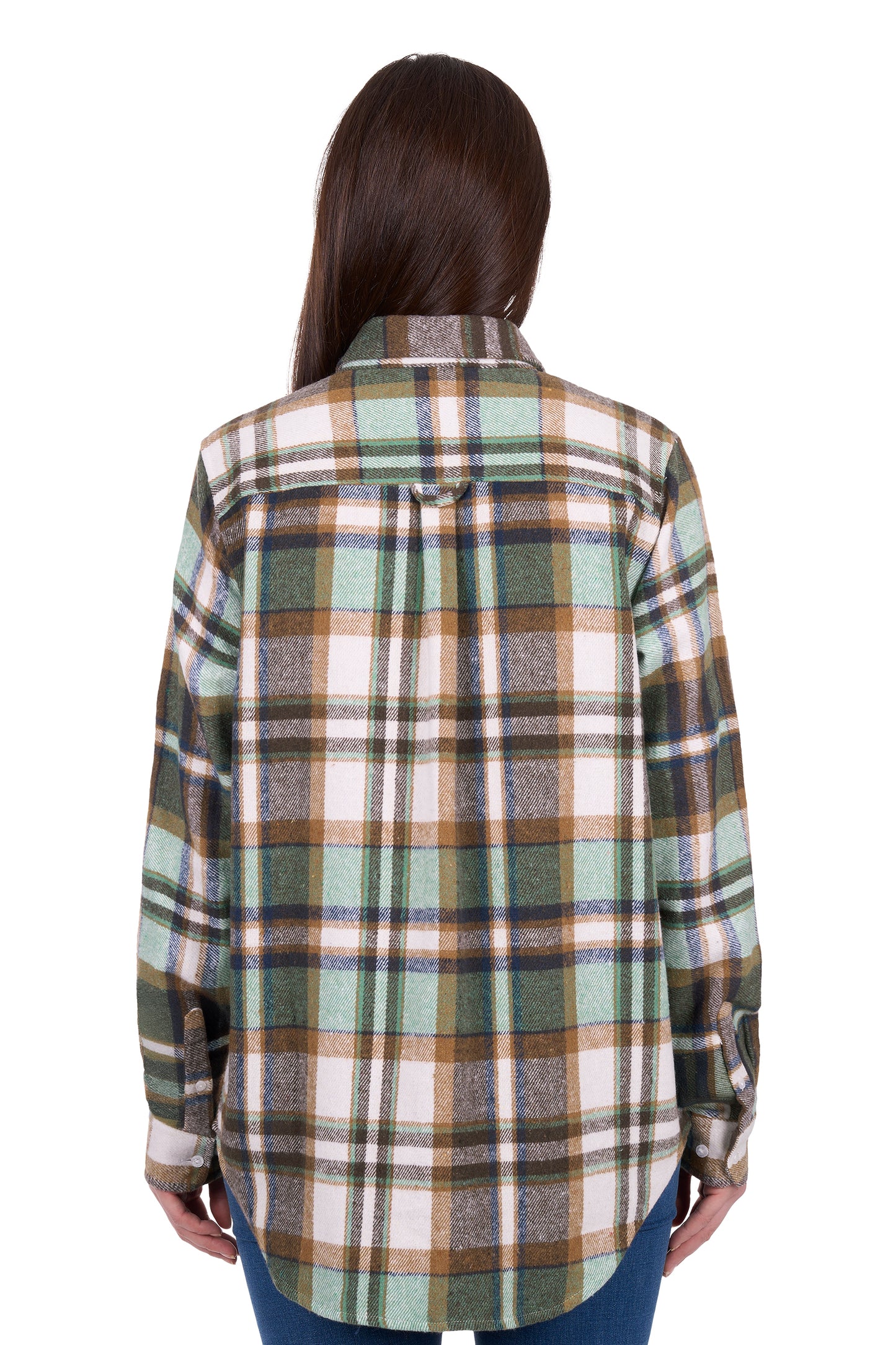 Hard Slog Women’s Elle Thermal Long Sleeve Shirt – Green/Tan