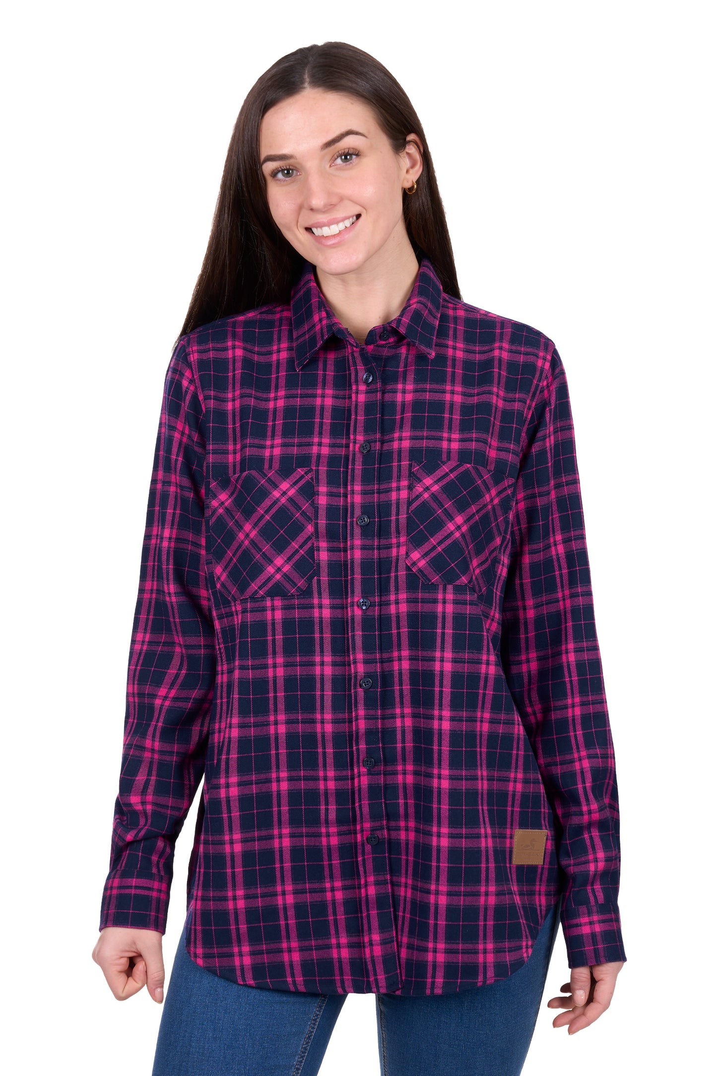 Dux Bak Women's Sybel Thermal Long Sleeve Shirt - Pink/Navy