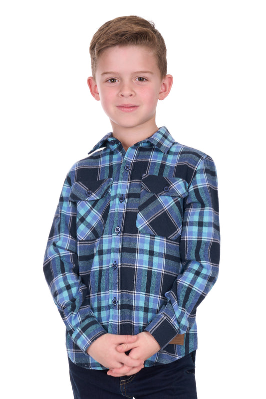 Dux Bak Boy’s Camden Thermal Long Sleeve Shirt - Navy/Teal