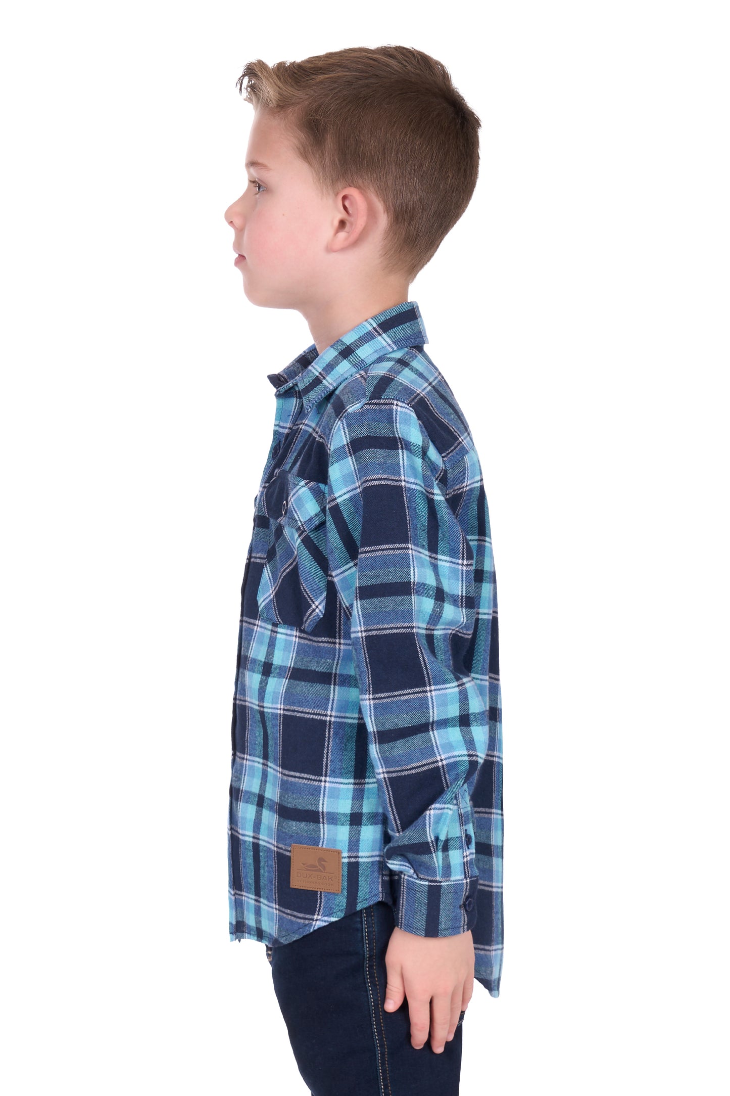 Dux Bak Boy’s Camden Thermal Long Sleeve Shirt - Navy/Teal