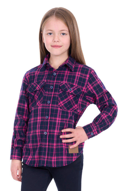 Dux Bak Girl’s Sybel Thermal Long Sleeve Shirt - Pink/Navy