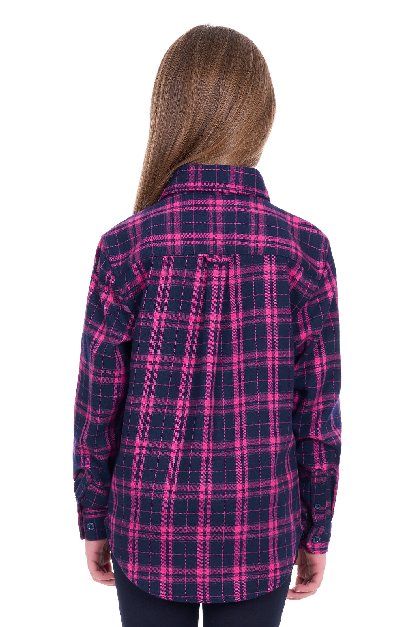 Dux Bak Girl’s Sybel Thermal Long Sleeve Shirt - Pink/Navy