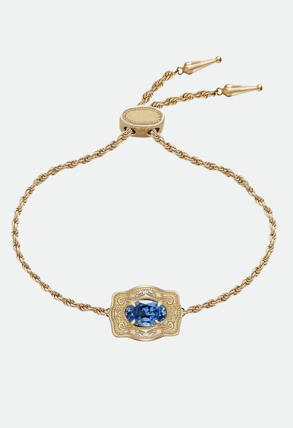 SpurWest Ultra Mini Belt Buckle Birthstone Bracelet - Gold