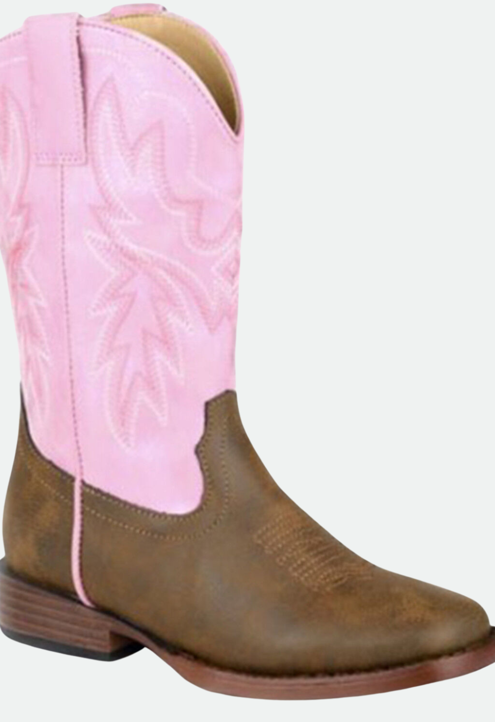 Roper Big Girls' Gretchen Cowgirl Western Boots - Pink Tan