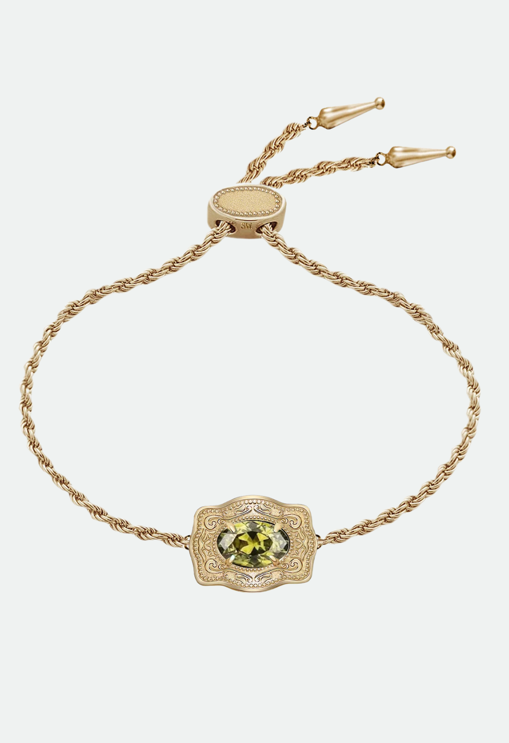 SpurWest Ultra Mini Belt Buckle Birthstone Bracelet - Gold