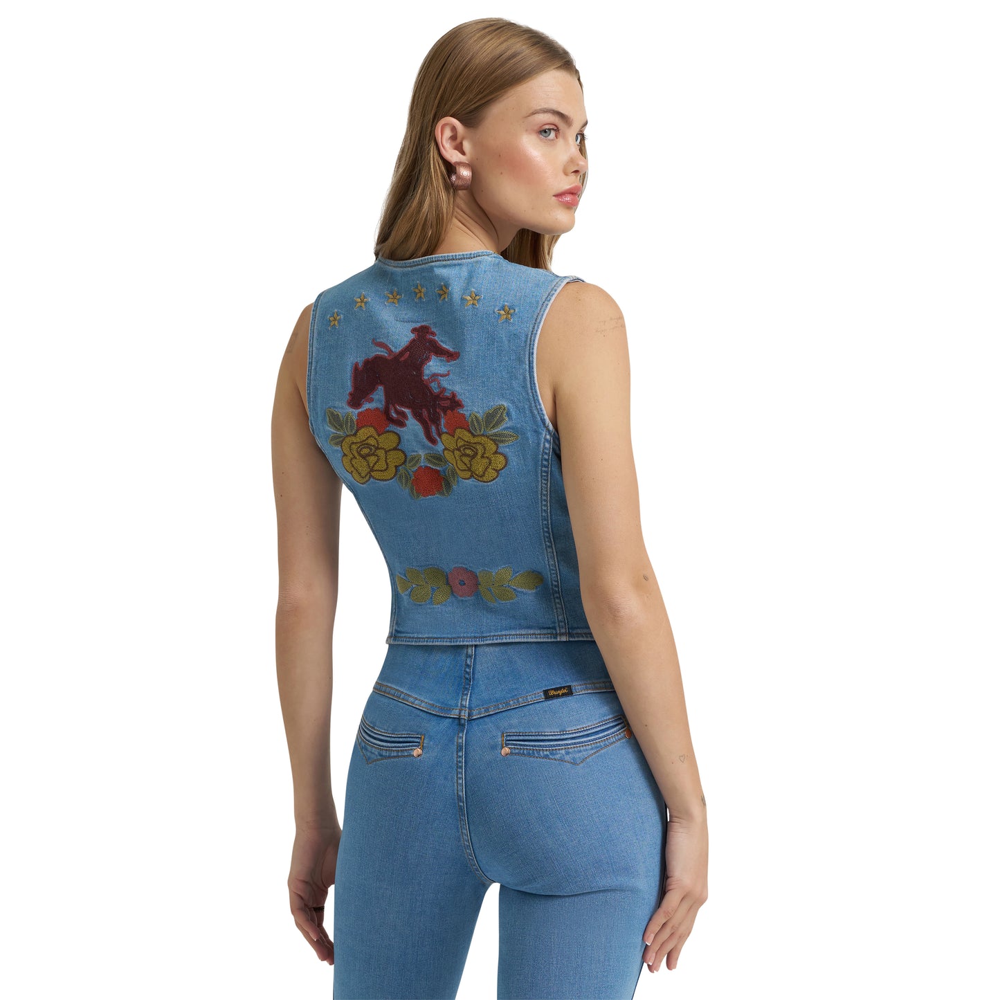 Wrangler® Lainey Wilson Embroidered Denim Vest