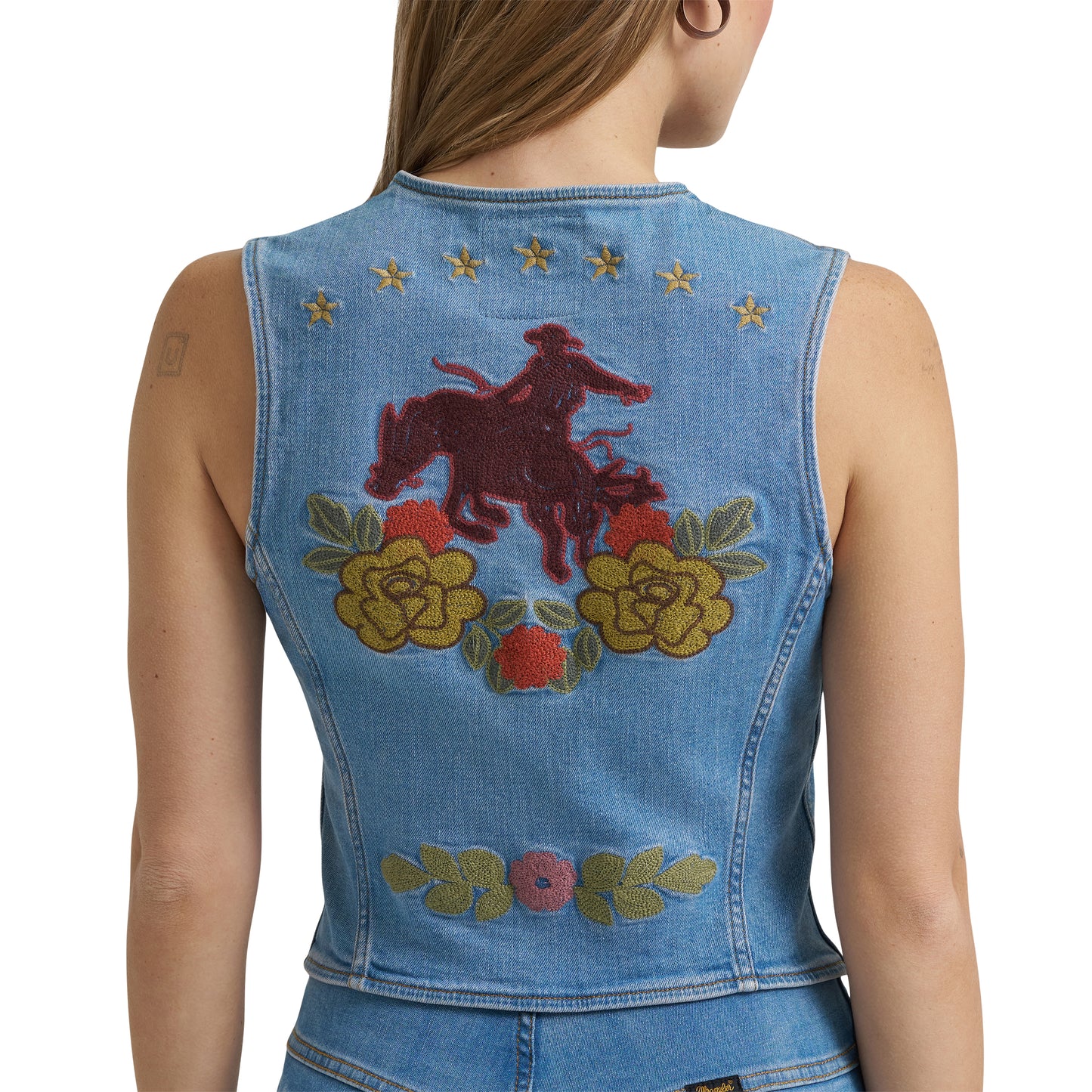 Wrangler® Lainey Wilson Embroidered Denim Vest
